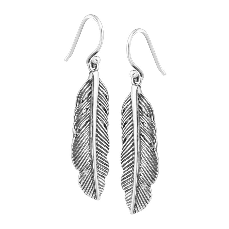 Silpada 'Etched Feather' Drop Earrings in Sterling Silver - Image 2